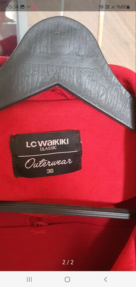 Kırmızı Fermuarlı Süet Kadın Ceket - Görsel 2