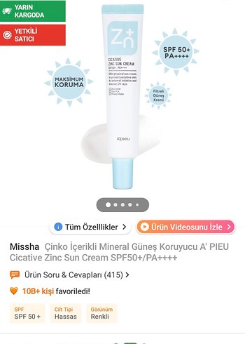 A'pleu CICATIVE Zinc Güneş Kremi SPF50+ 40g - Görsel 2