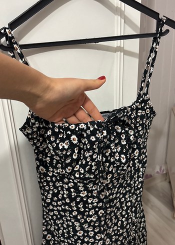 Siyah Mini yırtmaçlı elbise - Görsel 3