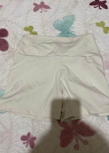 Kadın Bej Yüksek Bel Mini Şort