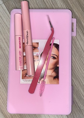  Beden Renk Koyu Pembe Sahte Kirpik Seti DIY Lash