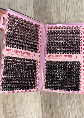 Koyu Pembe Sahte Kirpik Seti DIY Lash