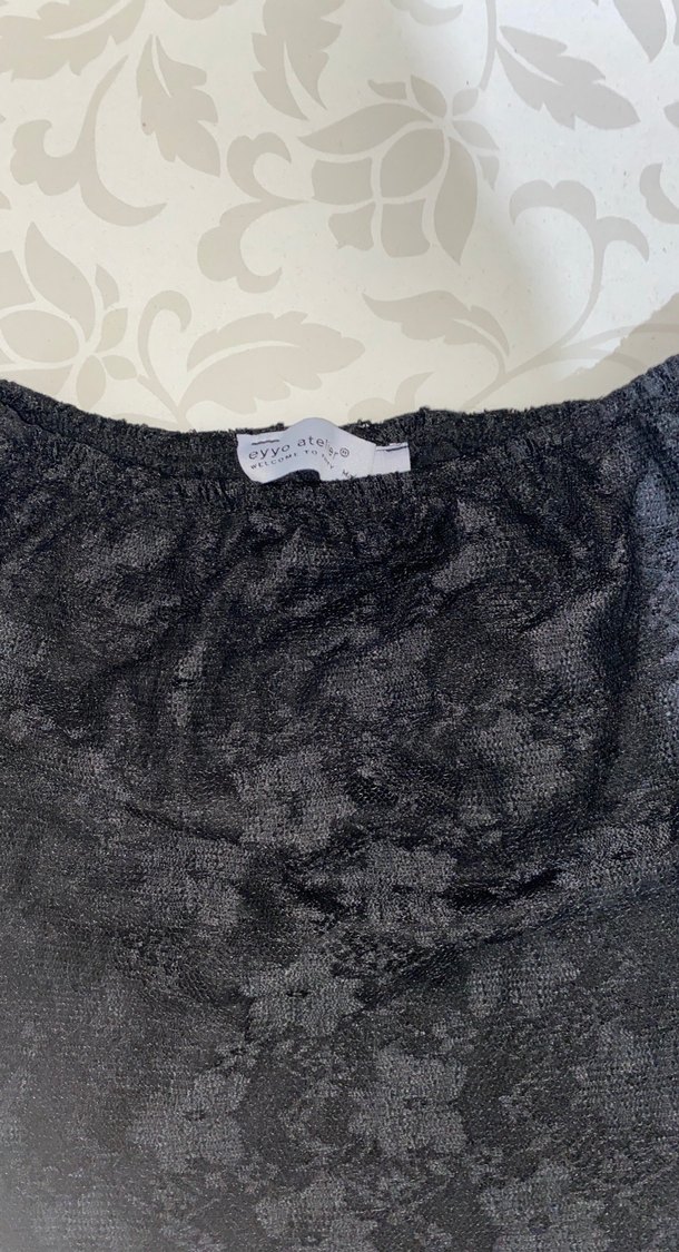 Dantel Detaylı Siyah elbise - Görsel 2