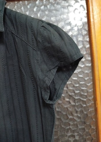 Collezione siyah poplin ince terletmez kalça kapatan şık bir Gömlek
