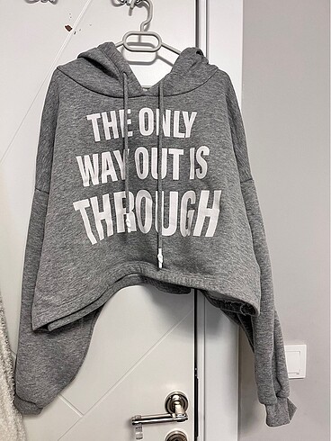 Trendyolmilla oversize gri crop sweat