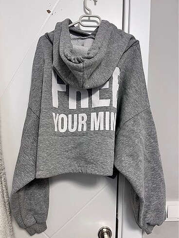 Trendyol & Milla Trendyolmilla oversize gri crop sweat