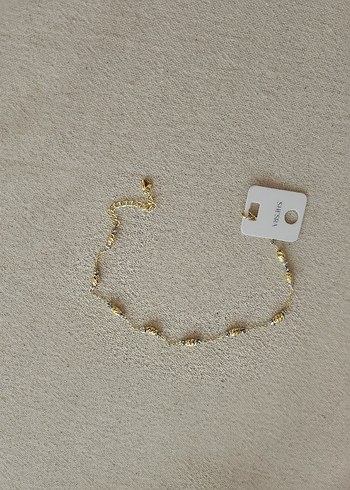 Zincir Detaylı Altın Renk Minimalist Kadın Halhal