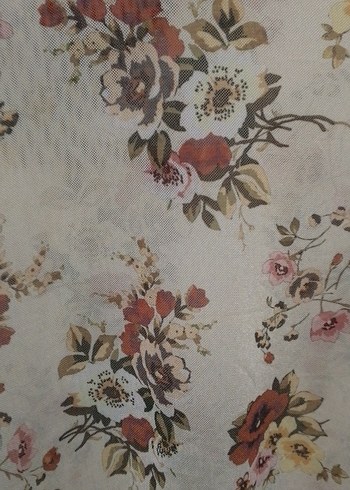 Diğer Bej Çiçek Desenli Bohem Uzun Kollu Bluz