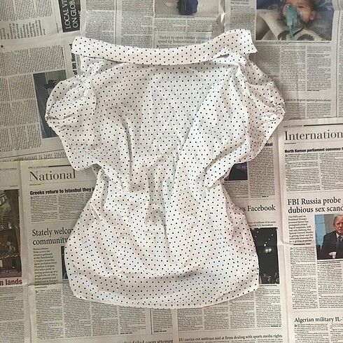 LC Waikiki Puantiyeli noktaşi beyaz gömlek 46 beden vintage y2k