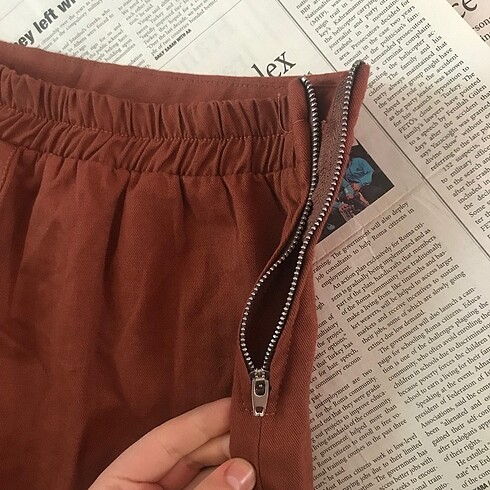 38 Beden Vintage y2k şort mini etek turuncu kahverengi