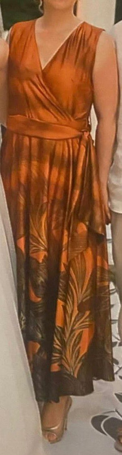 Bohem Tarz Uzun Drapeli Kahverengi elbise - Görsel 3