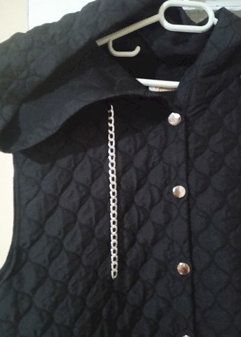 Düğmeli Siyah Kadın Yelek eni 61 boyu 90 cm - Görsel 2