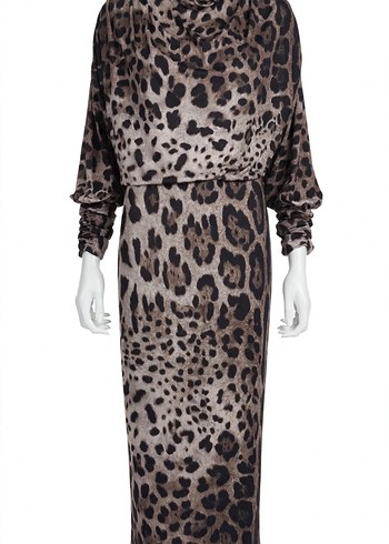 Zara Leopar Desenli Uzun Elbise