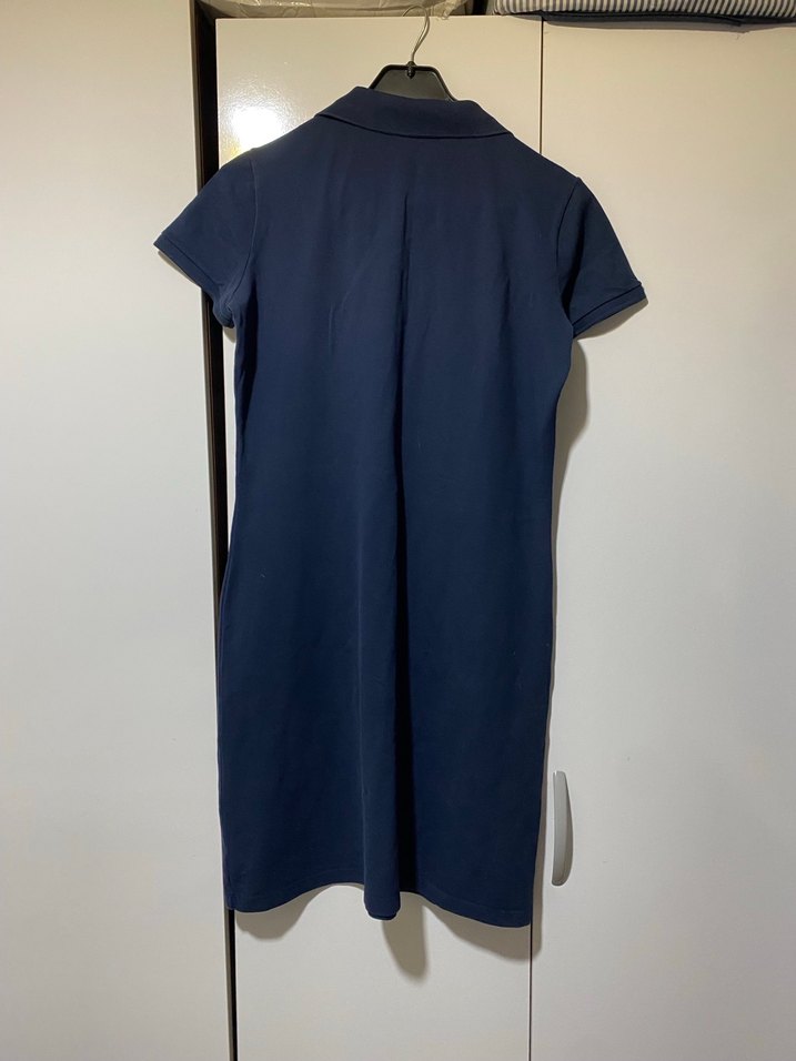Lacivert Polo Yaka Kısa Kollu Günlük Elbise - Görsel 3