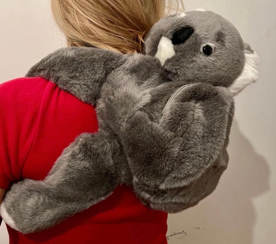 Gri Koala Peluş sırt çantasi - Görsel 3