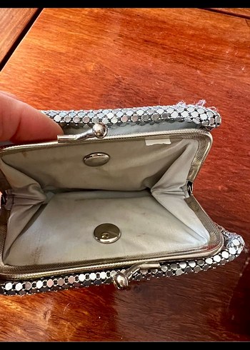 Vintage Parlak Yılan Desenli Metal Kadın Portföy Çanta - Görsel 3