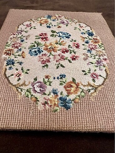 Diğer Antika Petit point goblen isleme pano