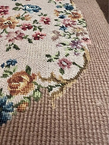 Antika Petit point goblen isleme pano - Görsel 5