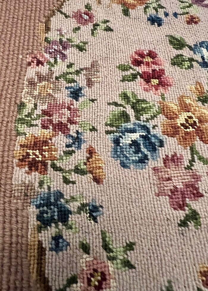 Antika Petit point goblen isleme pano - Görsel 4