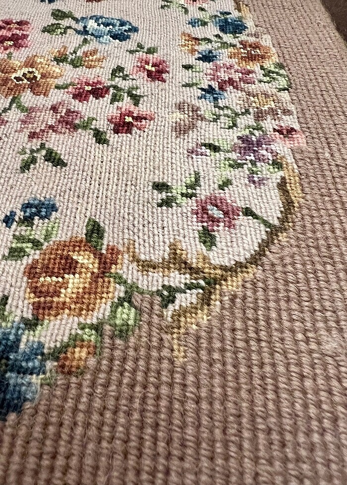 Antika Petit point goblen isleme pano - Görsel 5