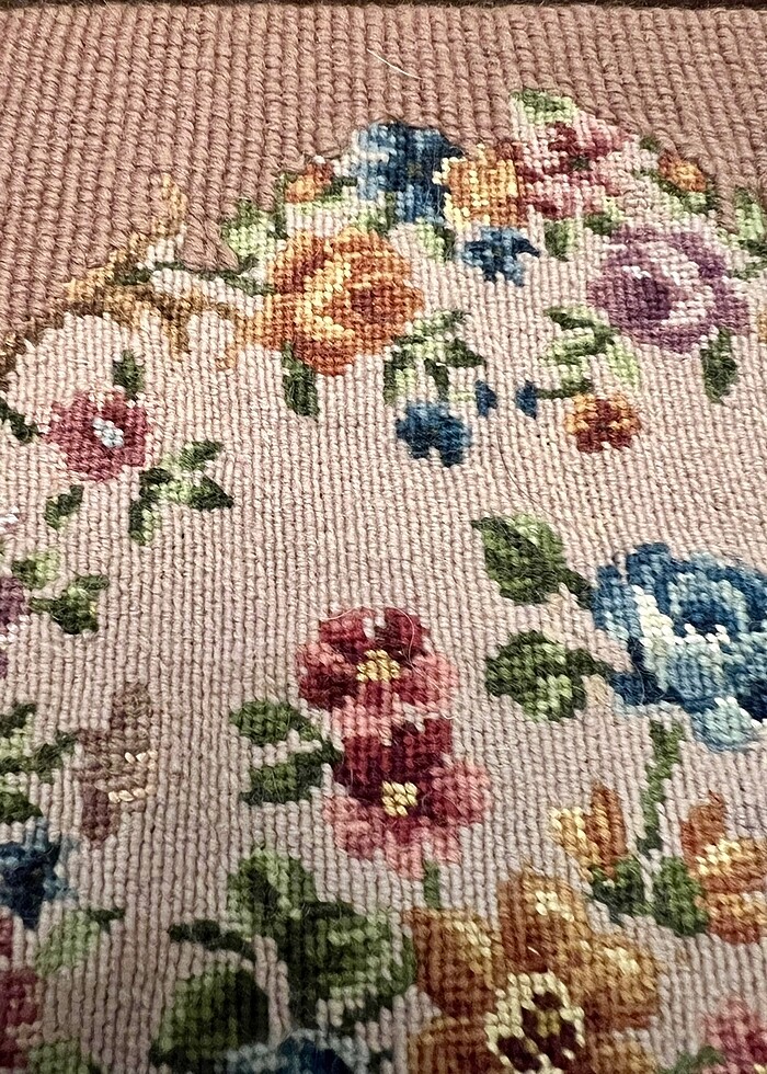 Antika Petit point goblen isleme pano - Görsel 3