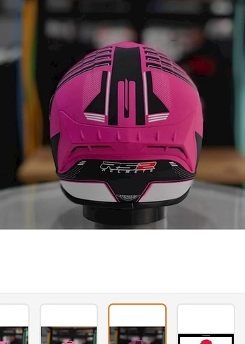 Parlak Pembe Baskılı Biker Motosiklet Kaskı - Görsel 3