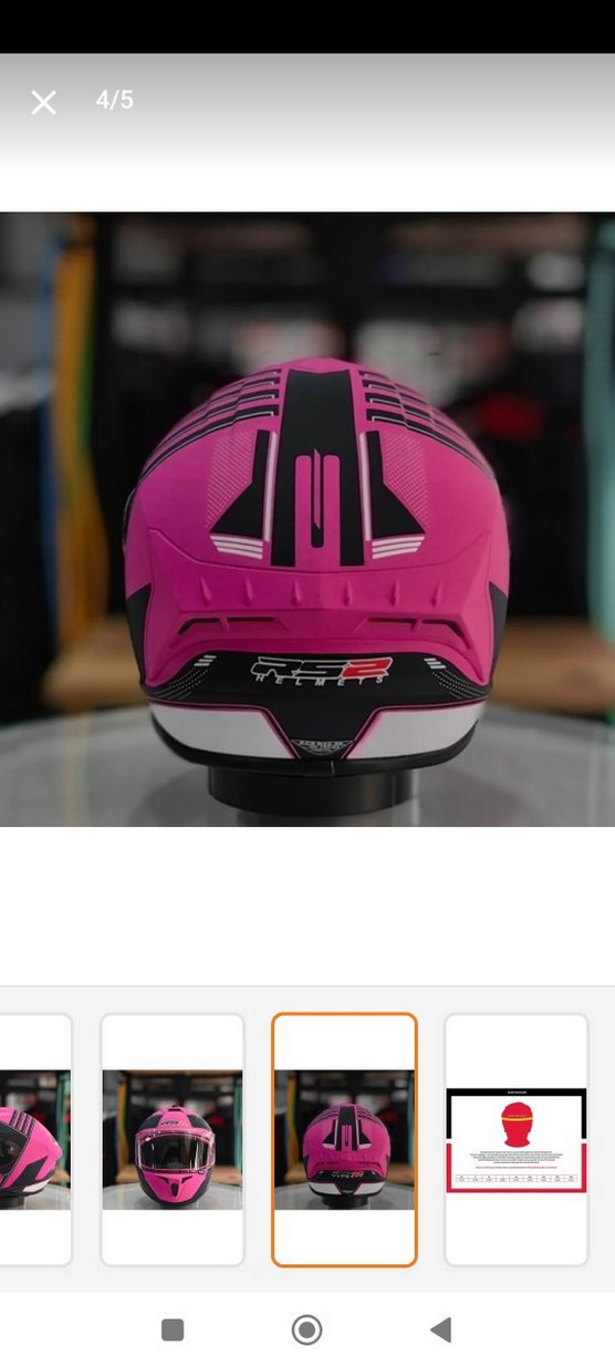 Parlak Pembe Baskılı Biker Motosiklet Kaskı - Görsel 3