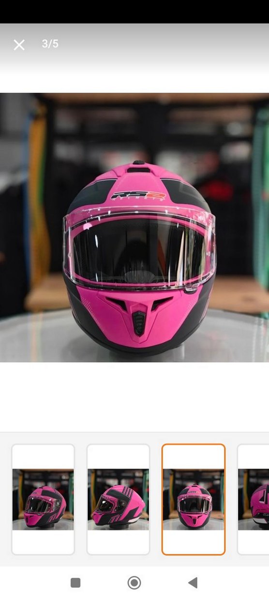 Parlak Pembe Baskılı Biker Motosiklet Kaskı - Görsel 2