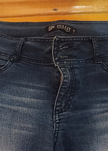 38 Beden mavi Renk Mavi Gri Büzgülü Rahat Kesim Kadın Kot Pantolon