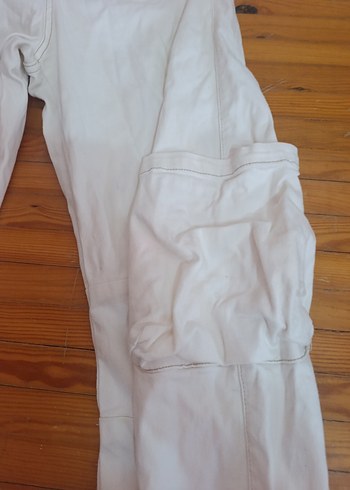 Zara Beyaz Kemerli Midi Keten Kadın Pantolon