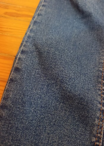 38 Beden Mavi Parlak Regular Fit Midi Kot Pantolon
