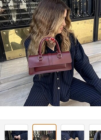 Bordo vintage çanta 