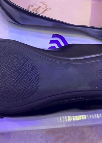 Siyah Fiyonklu Blok Topuklu Kadın Babet - Görsel 2