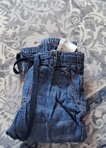 12-18 Ay Beden Erkek Çocuk Bol Kesim Mavi Denim Pantolon