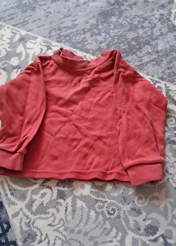 Kız Çocuk Kırmızı Uzun Kollu Sweatshirt