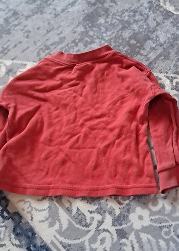 6-9 Ay Beden Kız Çocuk Kırmızı Uzun Kollu Sweatshirt