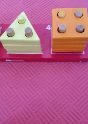 Beden Renkli Ahşap Şekil Sıralama Oyuncağı