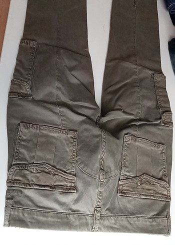 KOT KUMAŞINDAN YEŞİL PANTOLON - Görsel 5