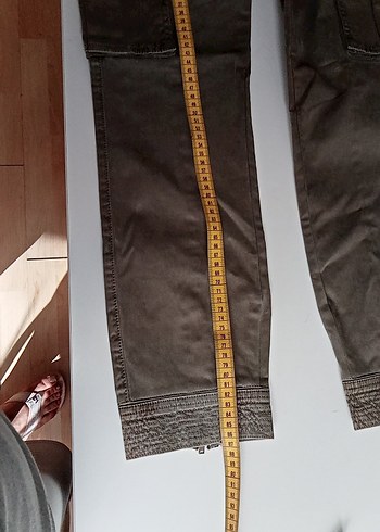 KOT KUMAŞINDAN YEŞİL PANTOLON - Görsel 9