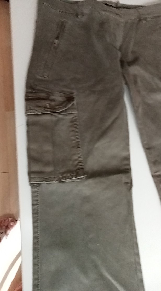 KOT KUMAŞINDAN YEŞİL PANTOLON - Görsel 3