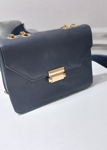 Zincir Detaylı Lacivert Kadın Çanta - Görsel 2