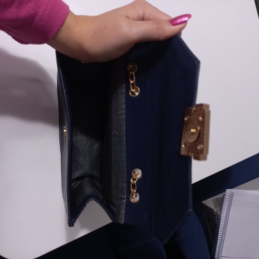 Zincir Detaylı Lacivert Kadın Çanta - Görsel 5