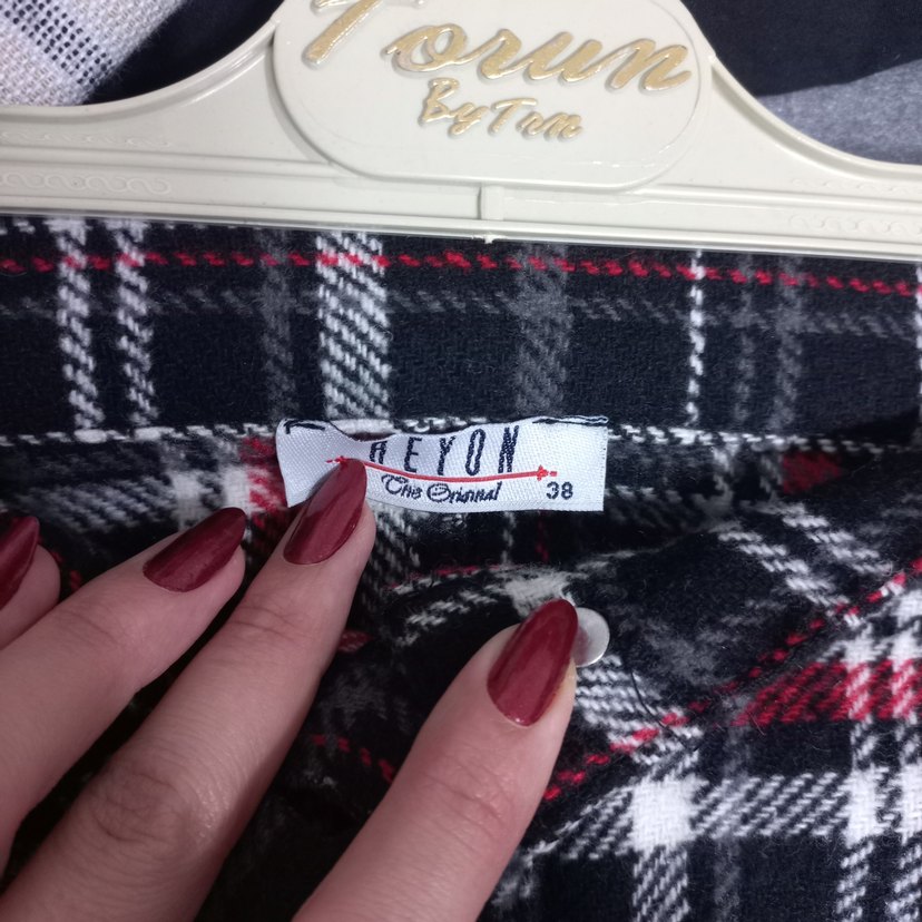 Ekose Kaşe Mini Etek - Görsel 3