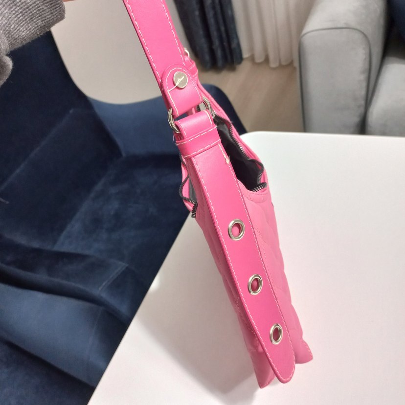 Pembe Fermuarlı Kadın Omuz Çantası - Görsel 5