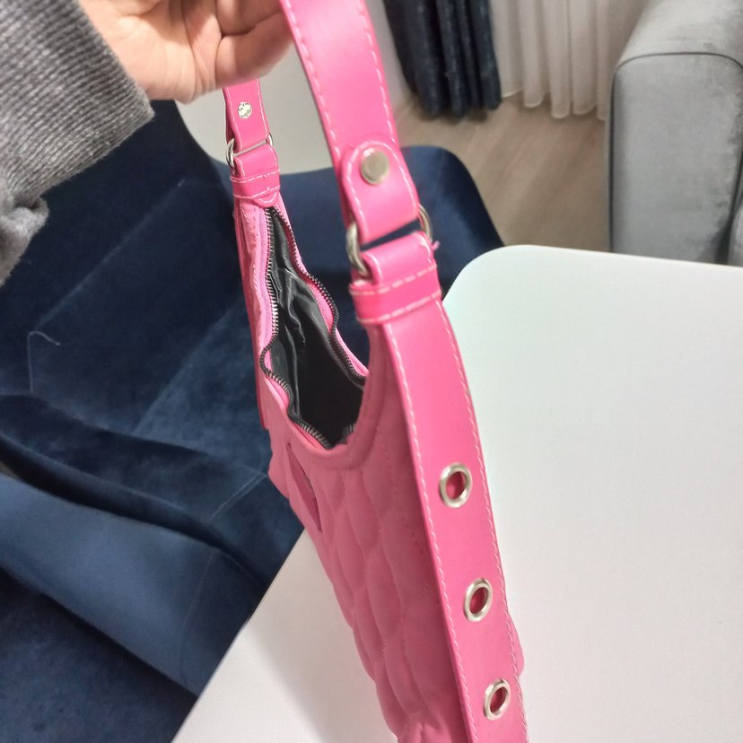 Pembe Fermuarlı Kadın Omuz Çantası - Görsel 4