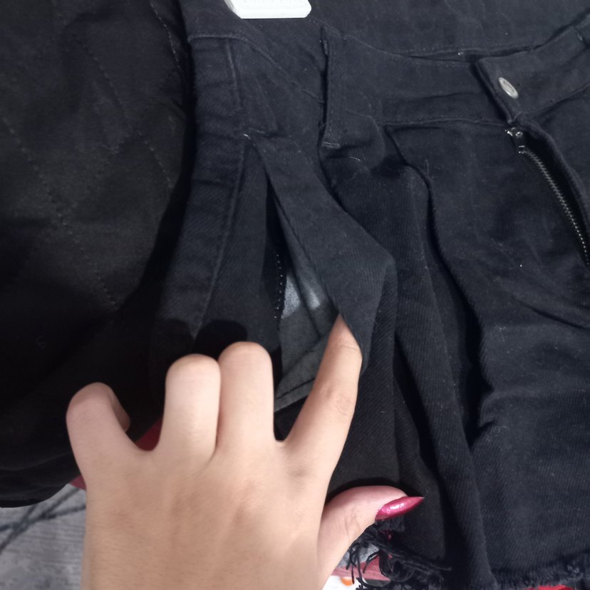 Siyah Mini Denim Şort Etek - Görsel 5