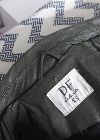 Defacto Kadın Haki Deri Biker Ceket - Görsel 7