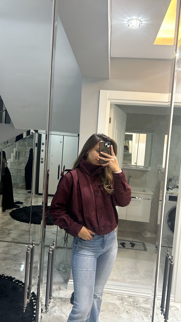 Bordo süet ceket yeni salaş dursun diye m aldım görseldeki gibi - Görsel 4
