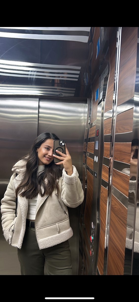 Kürklü Bej Kadın Kışlık Ceket - Görsel 3