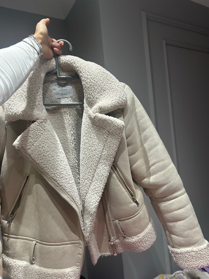 Kürklü Bej Kadın Kışlık Ceket - Görsel 4